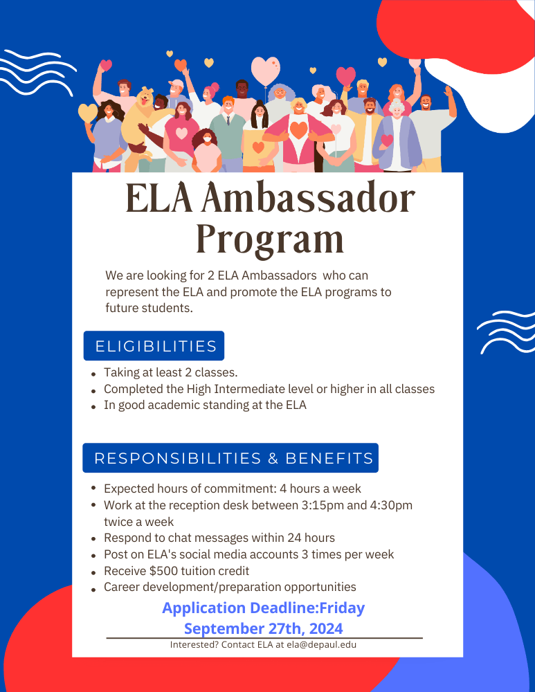 ELA Ambassador flyer