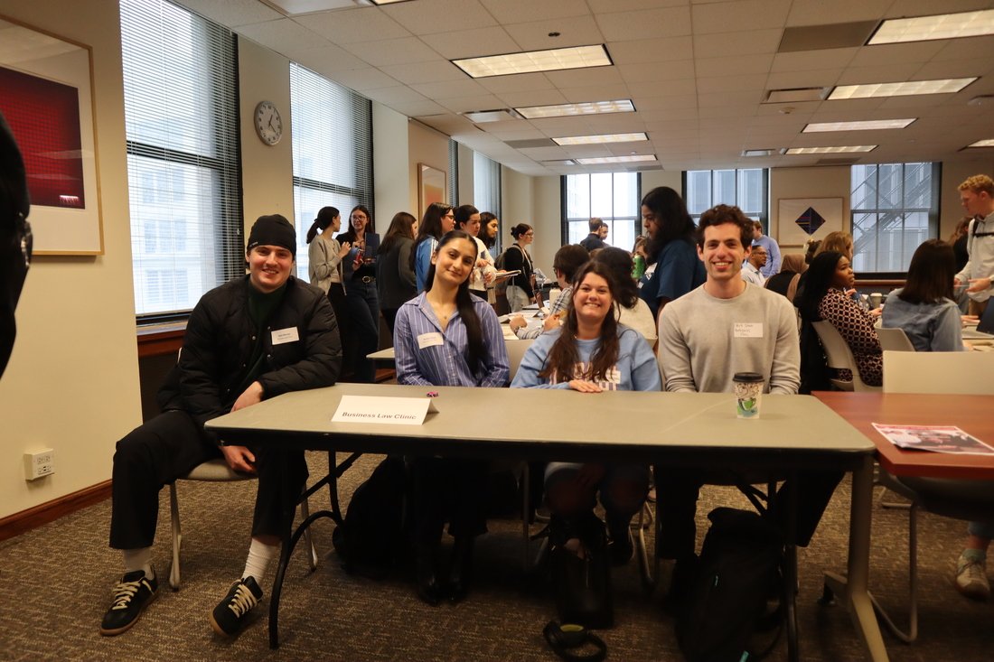 DePaul Business Law Clinic Students in the lounge