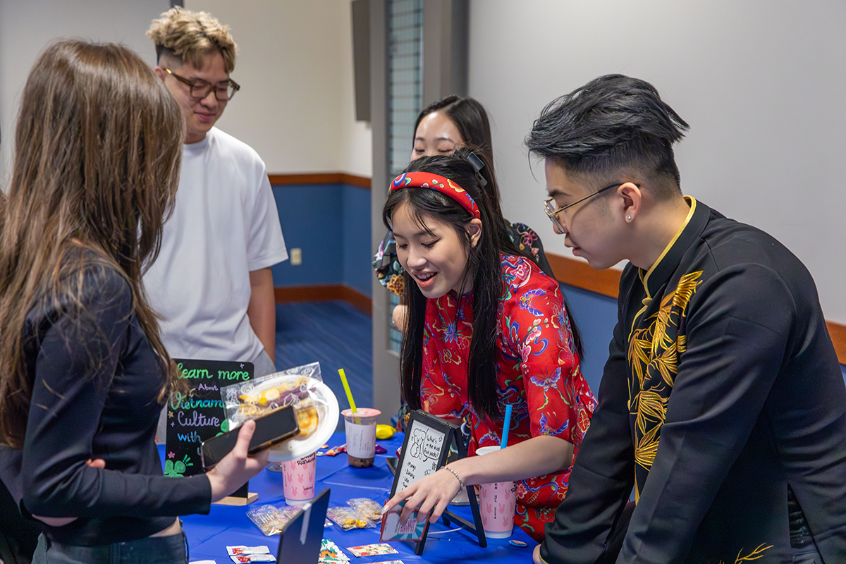 Two students table at the Multicultural Festival